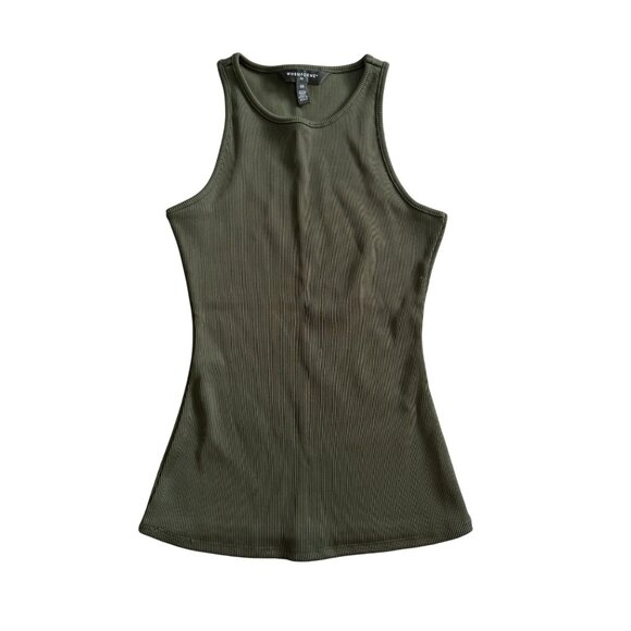 WHITE HOUSE BLACK MARKET Olive Green Forme Tank Top Size XS - Picture 6 of 6